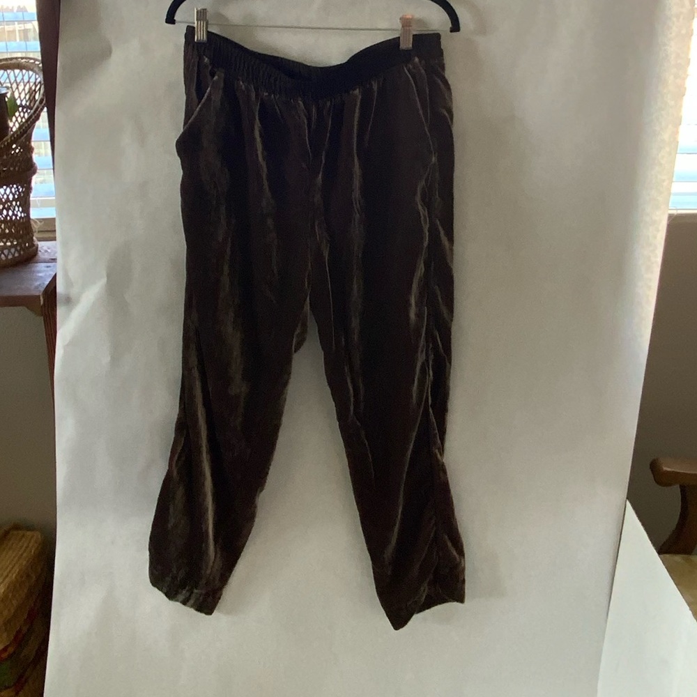 elevenses Brown Velvet Drawstring Ankle Pants - Picture 5 of 7